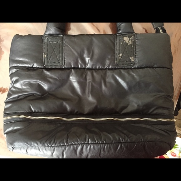 Puffy black double layered shoulder bag - Picture 5 of 6